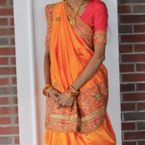 Special Handcrafted Indian Orange Sari